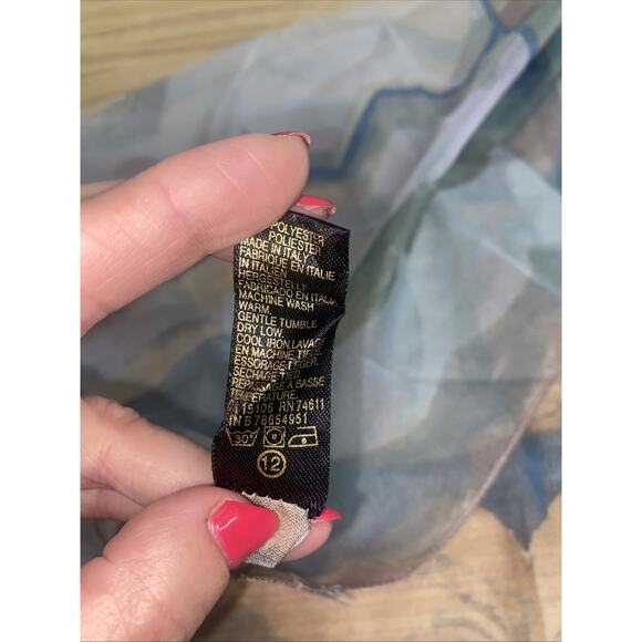 VTG Art of the Scarf Tie Rack Pastel Square Scarf Made In Italy 30”x30” - Picture 7 of 7